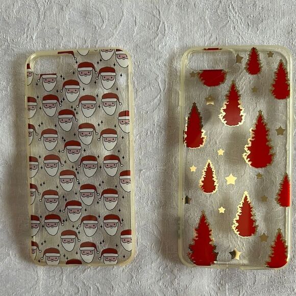 Festive Clear iPhone Cases with Santa and Tree Designs - Picture 1 of 4